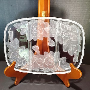 Studio Nova &quot;Winter Rose&quot; Divided Frosted Relish Tray w/ Original Box