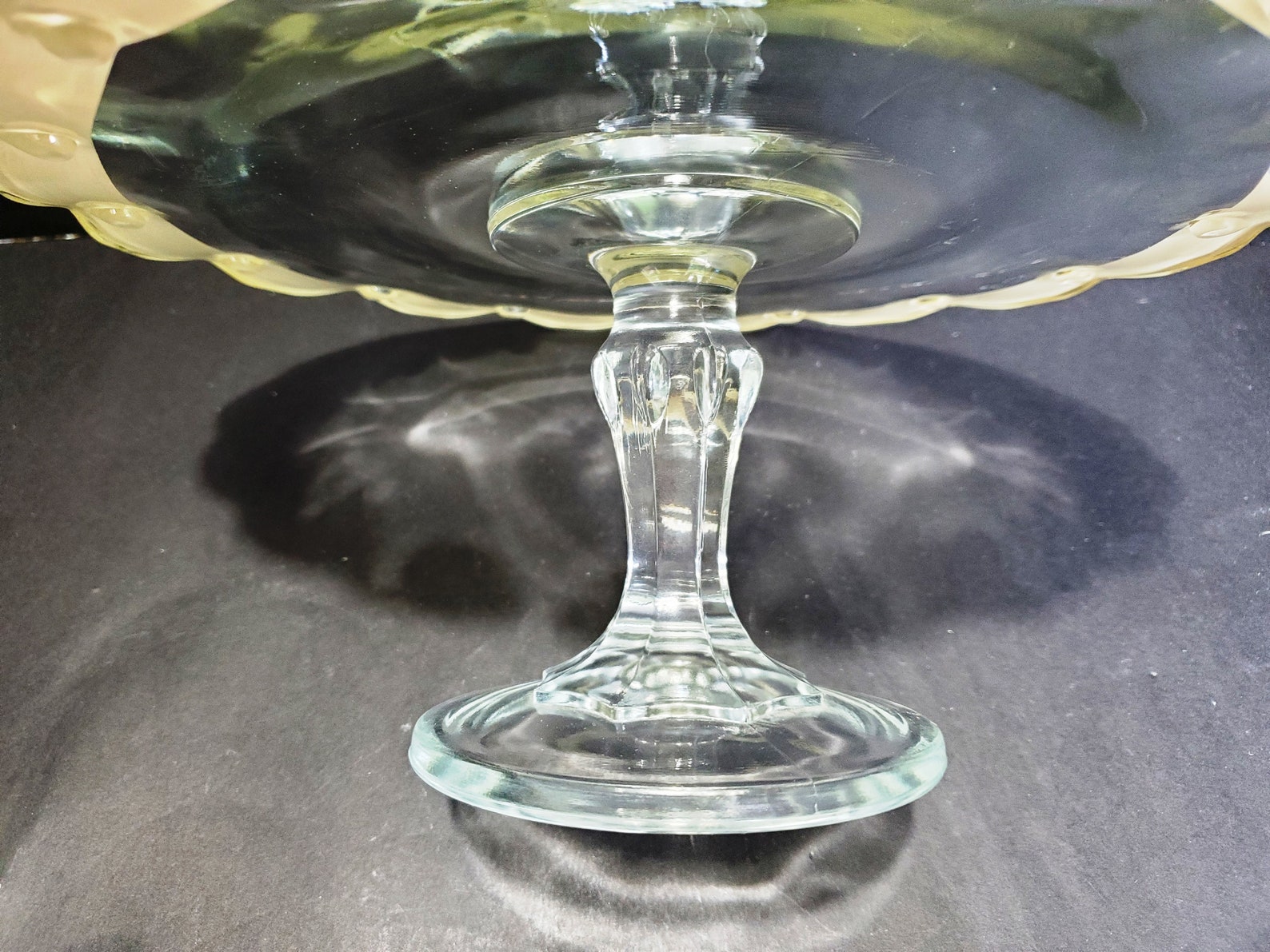 Clear Indiana Glass Teardrop Cake Stand with Etsy