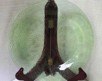 Green Indiana Glass Horseshoe 8-3/8" Salad Plate