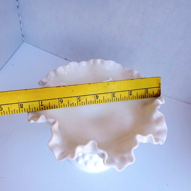 White Fenton Hobnail Footed Candy Dish Etsy