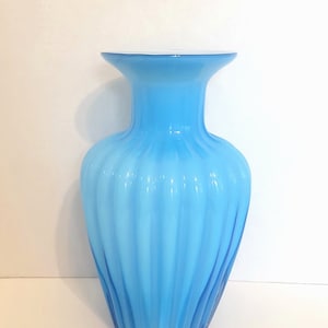 11-1/2&quot; Fenton Blue Cased Glass Vase