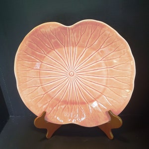 Large 15-1/4&quot; Peach Apricot  Color Metlox Pottery Poppytrail Line &quot;Lotus&quot; Petal Shaped Serving Platter
