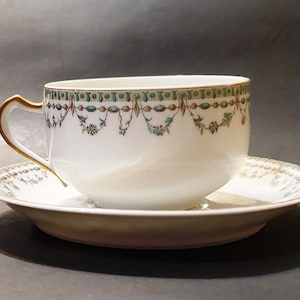 Antique Haviland & Co. Limoges France Cup And Saucer Set / Pattern # 34052