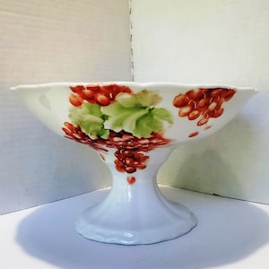 Pretty Czech Republic Footed Porcelain Fruit / Console Bowl