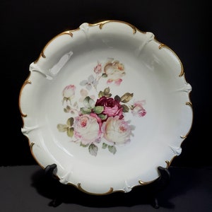 Antique Large 12&quot; Shumann &quot;Wild Rose&quot;  Serving Plate  Arzberg Germany / Circa 1886