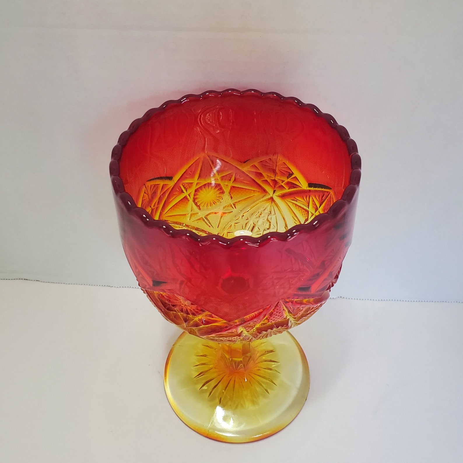 Vintage Viking Glass Amberina yesteryear Pattern Etsy