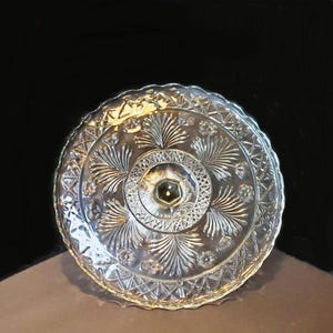Antique EAPG Indiana Glass &quot;Horsemint&quot; Footed Cake Plate / Circa 1915