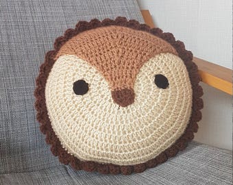 Hedgehog crochet cushion