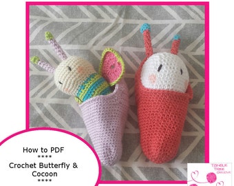 Butterflyand snuggle Cocoon Crochet PDF Pattern
