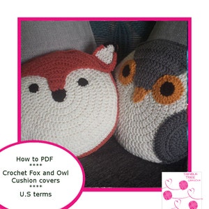 Woodland Fox and Owl Cushion Crochet PDF Pattern