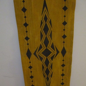 Handmade tribal styled wall hanging - paint on drop cloth - southwest, native style.  32 x 13