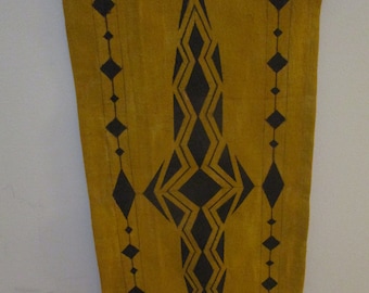 Handmade tribal styled wall hanging - paint on drop cloth - southwest, native style.  32 x 13