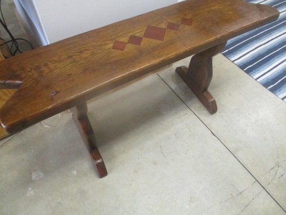 Handmade Small Decorative Bench With Inlay Evokes A Etsy