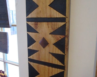Handmade tribal wood wall hanging - Totem, Native, Indigeneous, Tiki, Primitive styled, 100% reclaimed wood.