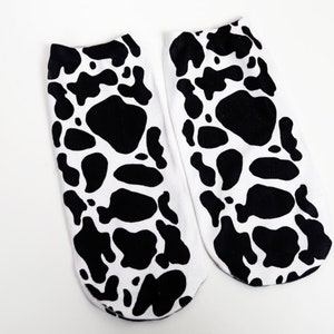 Cow print socks, cow gifts, cute socks, funky socks, sock gifts,