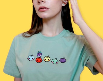 Stardew Valley Junimo Embroidered T-Shirt: Organic Cotton Gamer Tee