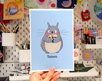 A5サイズのトトロのアートプリント：スタジオジブリの装飾
