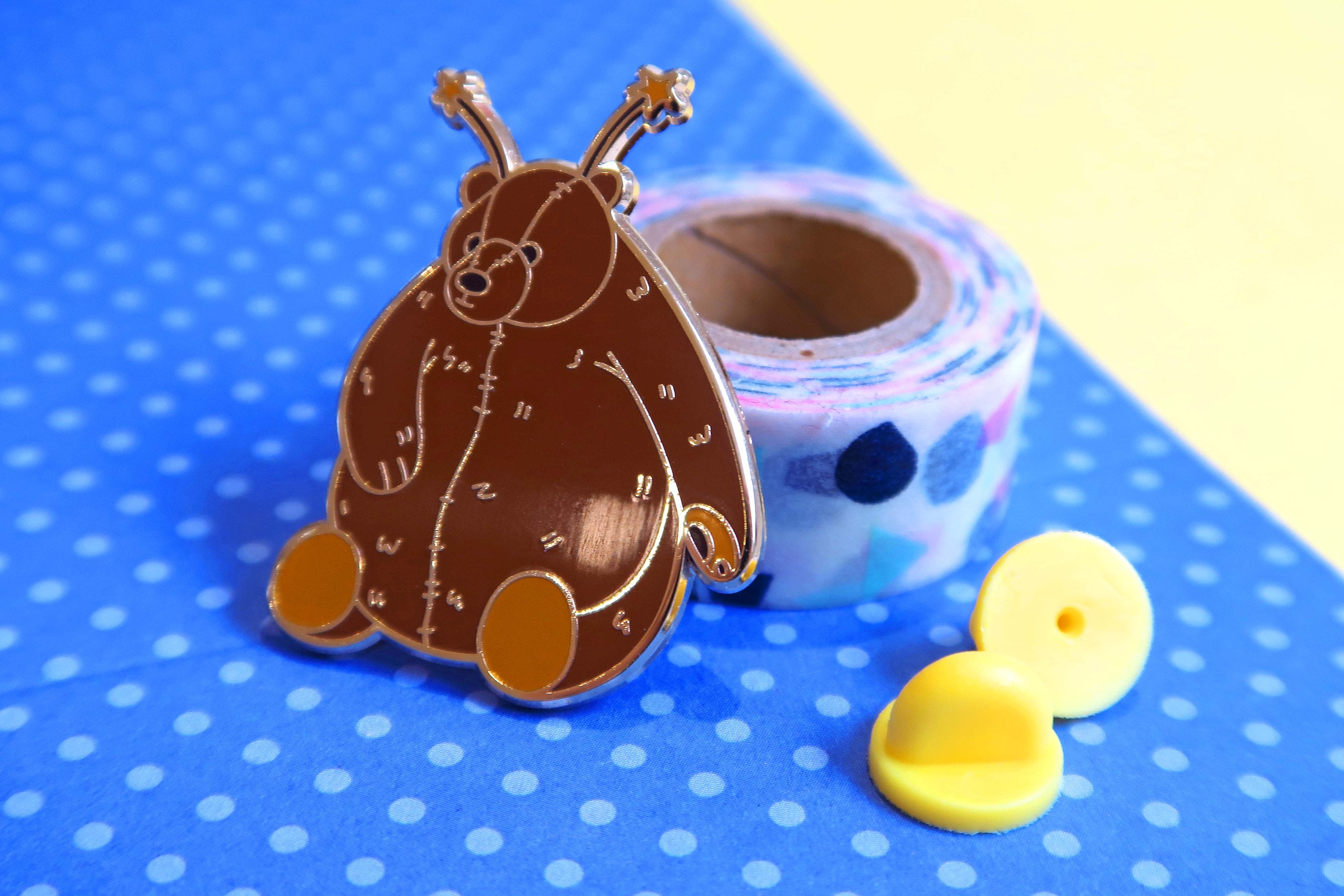 Djungelskog Enamel Pin, IKEA bear meme, kawaii pin badge, gifts, cute animal gift ideas presents for partner