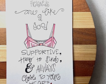 Good Friends, Good Bras Greeting Card