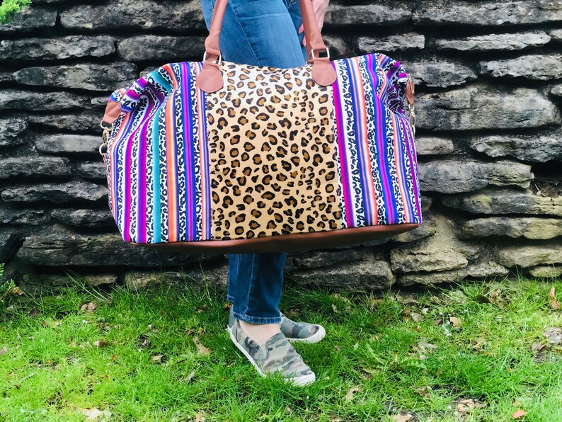 leopard print weekender