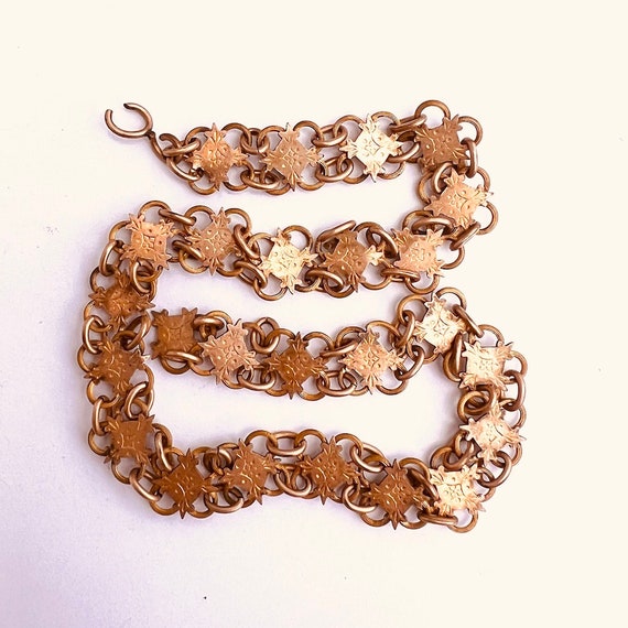 Antique Victorian Book Chain Necklace Gold Filled… - image 6