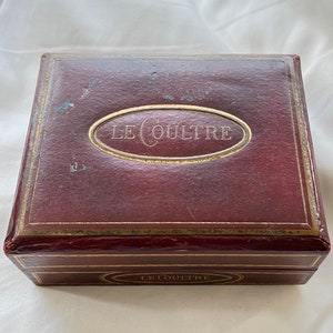Vintage Art Deco LeCoultre Mens Watch Jewelry Cufflinks Studs Cigarette Hinged Box 1930s 1940s Antique Men&#39;s Dresser