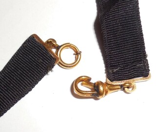 Antique Gold Filled Ladies Pocket Watch Ribbon Fob for Victorian Necklace Pendant
