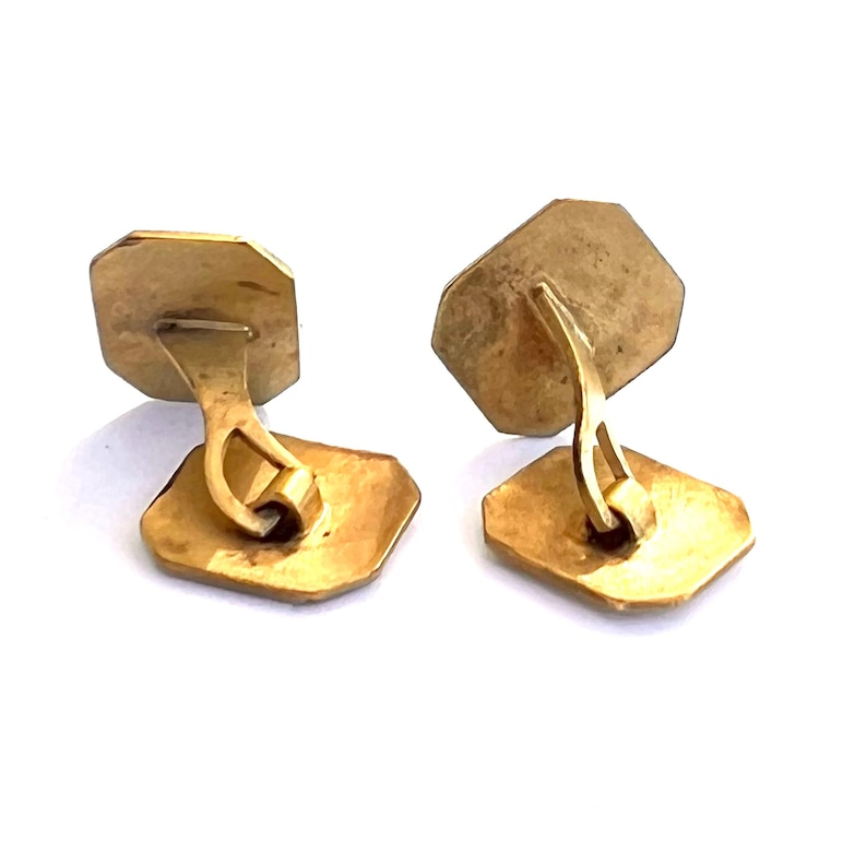 Art Deco Fancy Cufflinks 1930s Enameled Never Monogrammed Cartouche ...