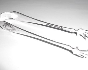Antique 1903 Lunt Sterling Silver Sugar Tongs: Edwardian Art Nouveau