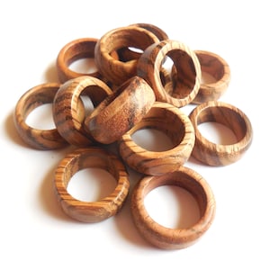 Vintage Striped Olive Wood Ring Band: Exotic Mediterranean Jewelry, Size 5