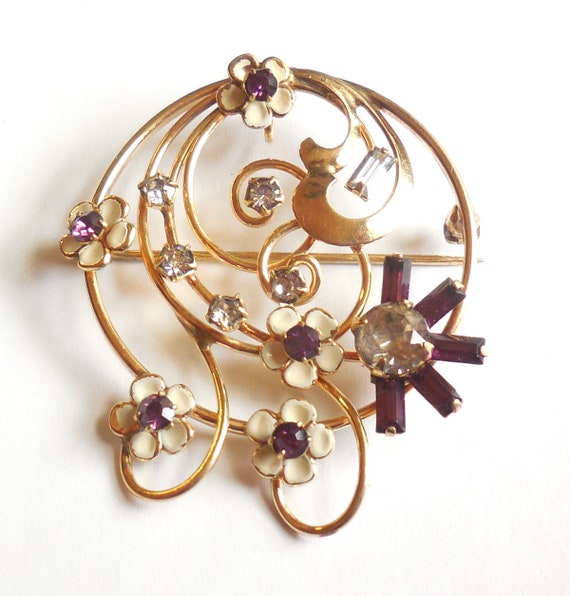 Retro Art Deco 12K Gold Filled Pendant Pin Brooch… - image 8