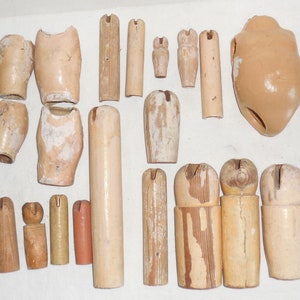 Antique Doll Parts for German Bisque Doll and Composition Doll Wood Paper Mache Compo