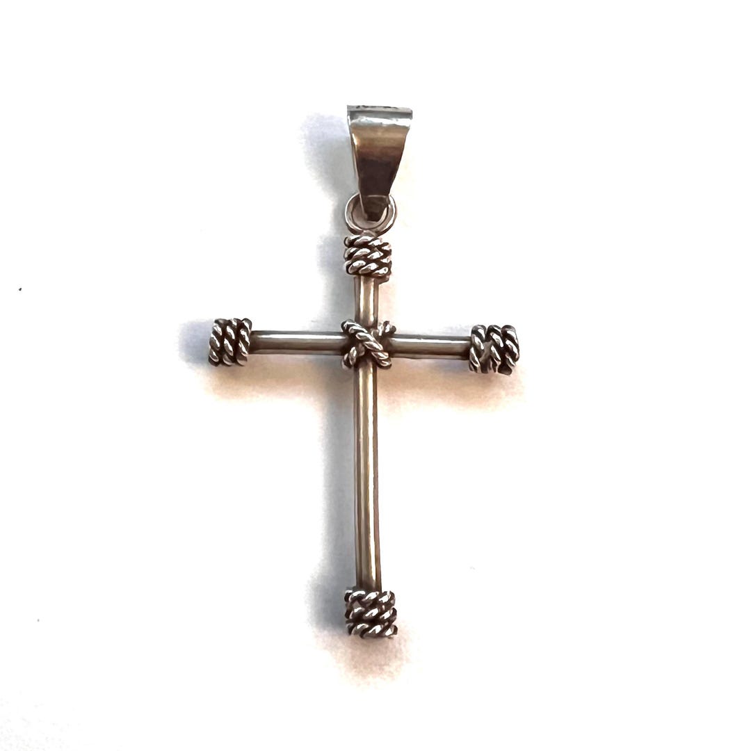 Vintage 1970s 1980s TM-247 925 Mexican Sterling Silver Cross Pendant ...