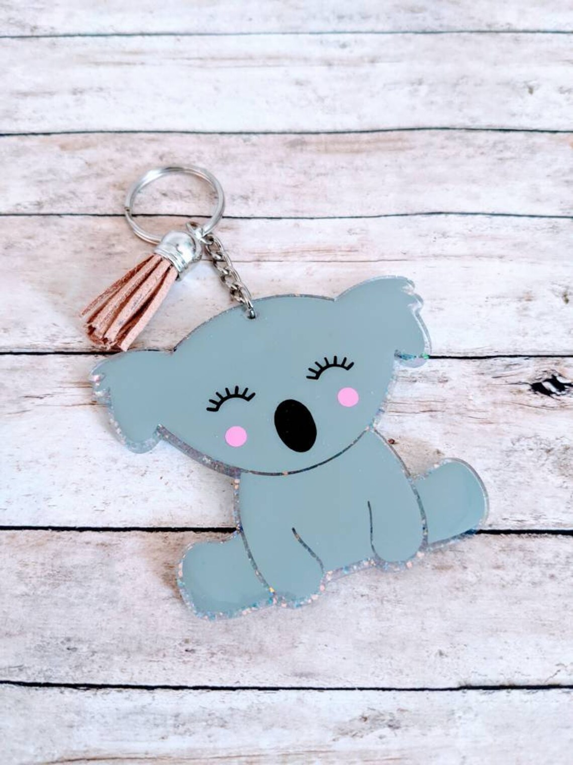 Koala Glitter keychain rainforest keychain animal lover Etsy