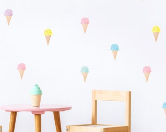 Kids Room Decals Removable Wall Sticker Nursery Decals Ice Cream Stickers Nursery wall decor 2 colors Ice Cream Cone Wall Decals