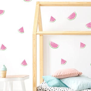 Pink watermelon wall decals, Eco-friendly fruit wall decals