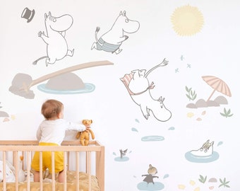 Moomin Summer Day wall decals, Plastic-Free Moomin Wall Stickers