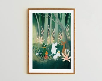 Poster Moomin dans la Forêt