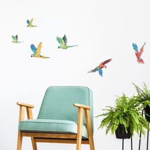 Vinilos decorativos Loros tropicales, Vinilos decorativos habitación infantil Selva sin plástico
