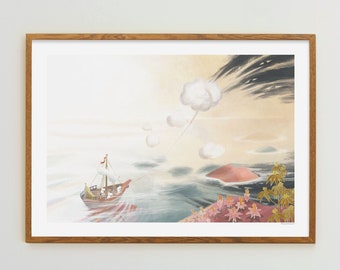Moomins Under Sail Horizontal Poster