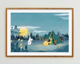 Snufkins Campfire Horizontal Moomin Poster