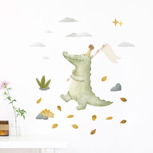 Alligator Kids&#39; room Wall Decal, Plastic-Free kids room animal wall stickers