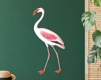 Pink Vintage Flamingo wall decal - Plastic-Free kids room wall stickers