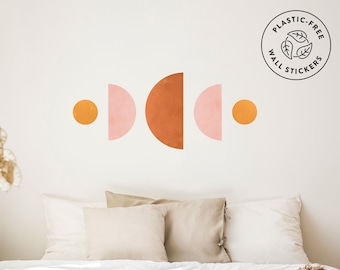 Moon Phases Strong Abstract Wall Decals, Plastic-Free wall sticker