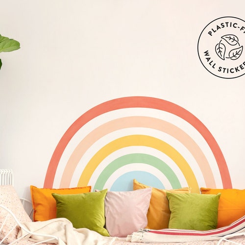 Mural Colorful Rainbow Wall Sticker Plasticfree Wall Sticker Etsy