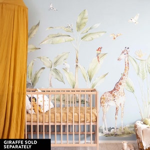 Lush Jungle Plants and Parrots wall decals, Plastic-Free wall stickers image 3