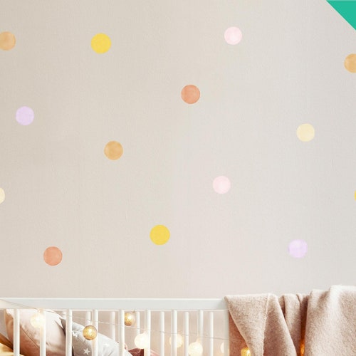 Muted Pink Watercolor Polka Dot Wall Decals 6 Cm Powder Etsy