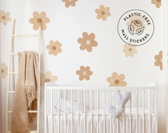 Grote Boho Daisy Flowers muurstickers, plasticvrije muurstickers