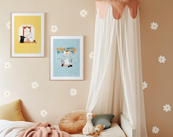 Daisy Flowers wall decals, Plastic-Free Wall Stickers