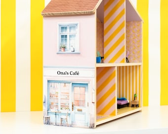 Ikea Flisat Dollhouse Cafe & Candy Shop Stickers, Personalized dollhouse exterior decals